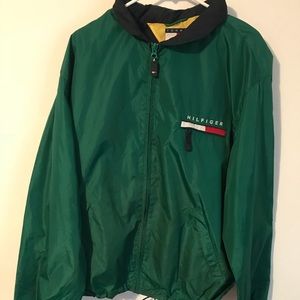 Vintage Tommy Hilfiger green windbreaker jacket